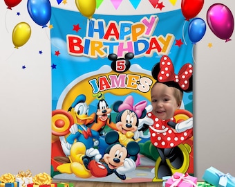 Personalized Minnie Mouse Birthday Backdrop: Custom Photo Banner (Printable)