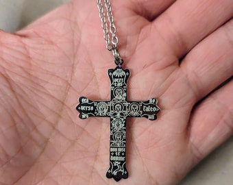 Croix des saints dominicains | Thomas d'Aquin, Dominique, Catherine de Sienne, Pier Giorgio Frassati | dessin original | 48 mm