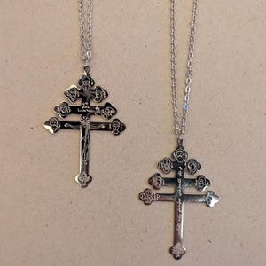 SECONDS I Maronite Catholic Cross, etched in stainless steel and featuring 17 Lebanese Saints | St Charbel | St Rafqa | St Nimatullah