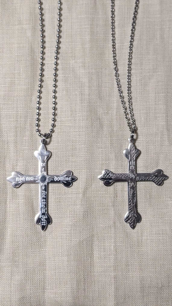 St Thomas Aquinas Crucifix, Etched in Stainless Steel I Non Nisi