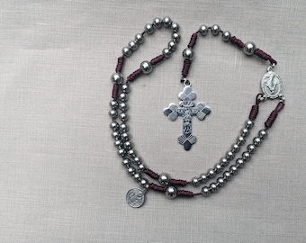 Blessed Karl of Austria Pocket Stainless Steel Handmade Catholic Rosary, w/ St Benedict Medal and a Miraculous Medal I US micro cord I gift