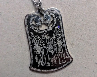 Nordic Saints Medal, featuring the Saints of Scandinavia | unique design, etched in stainless steel