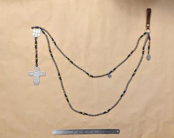 15 Decade Rosary for a religious habit, with unique steel cross and steel beads | Dominican | Roman Catholic | friar | US paracord | strong