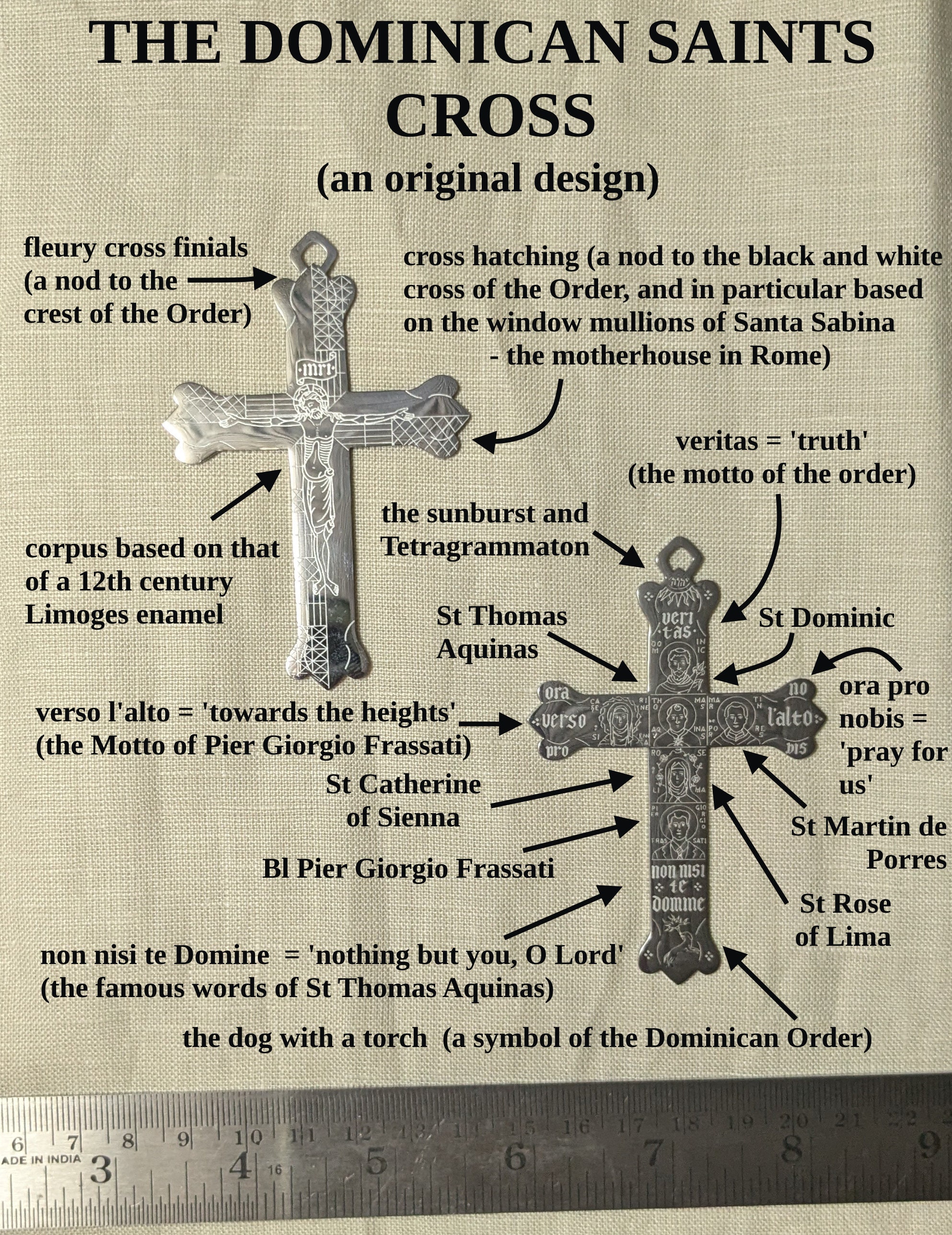 Pectoral Cross, Etched With Dominican Saints | Thomas Aquinas, Dominic ...