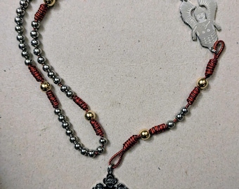 Rosario maronita de San Charbel / Católico oriental / Rosario de 95 cuentas de paracord con acero y latón / Hecho a mano