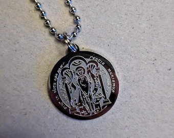 Medalla de San Benito de estilo medieval / Arte anglosajón / Sacramentales católicos / Diseño único / Edad Media / Exorcismo