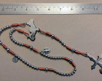St Thomas the Apostle Rosary, etched in stainless steel and tied with 95 | Syro-Malabar Catholic | Eastern Catholic