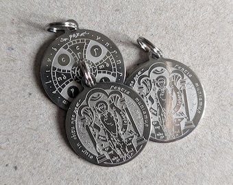 Medallas de San Benito y Medallas Milagrosas de estilo medieval / Arte anglosajón / Sacramentales católicos / Diseño único