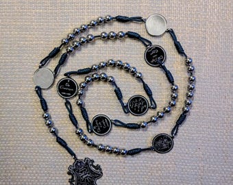Seven Sorrows Rosary, with unique medals etched in stainless steel  | Catholic chaplet | Servite Rosary (larger)