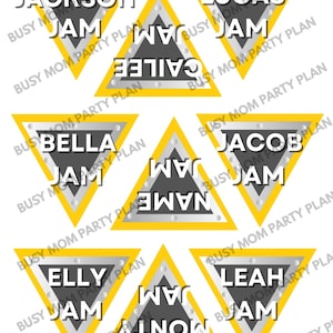 Personalized Monster Truck Party Favor Labels: Custom Name Tags (Digital Download Canva Template)