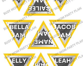 Personalized Monster Truck Party Favor Labels: Custom Name Tags (Digital Download Canva Template)