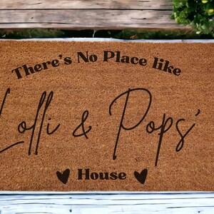 Custom door mat, There&#39;s no place like grandma and grandpas house, Housewarming gift, Gift for grandma