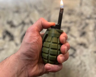 3D Printed Grenade Bic Lighter Holder