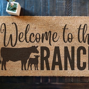 Welcome to the Ranch Doormat, Ranch Doormat, Ranch decor, Cow decor, Housewarming Gift