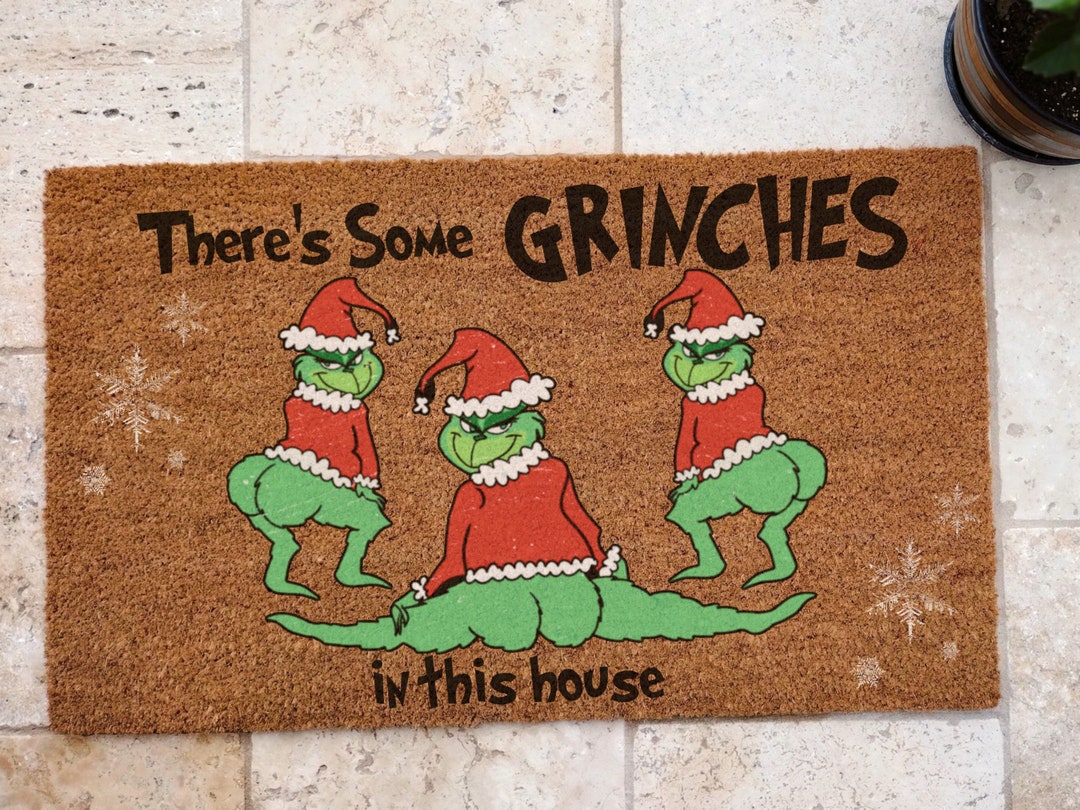 Christmas Doormat, Funny Christmas Doormat, Funny Grinch Door Mat, Vintage Grinch Doormat