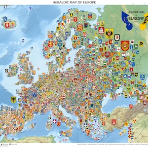 Heraldische kaart van Europa door Jekyll