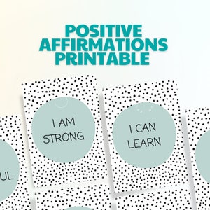 Positive Affirmations Printable, Bundle of 5, digital download, playroom prints, nursery wall art, wall decor, kids positive affirmations