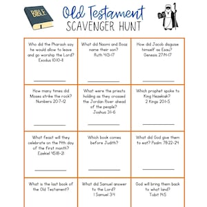 Old Testament Bible Scavenger Hunt