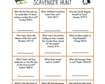 Old Testament Bible Scavenger Hunt