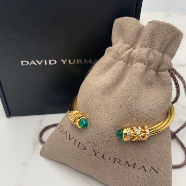 New D.Yurman Petite Helena Bracelet in 18K Yellow Gold, Multi Color Gemstone and Diamond 4mm