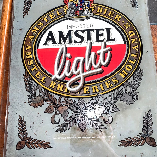 Vintage Amstel light bar mirror sign