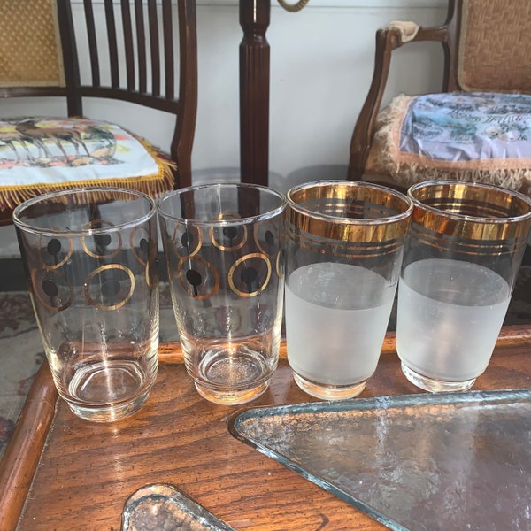 vintage mid century retro 70s atomic bar glasses