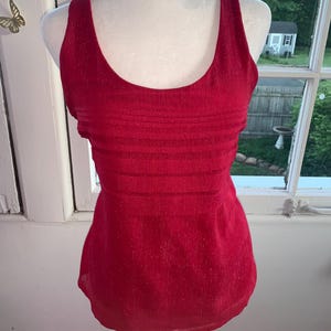 Y2k Express Pink Glitter / Sparkle Pleated Tank Top Size Small