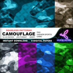 Fashion Sports Camouflage, Seamless print pattern, 300 DPI, Instant download