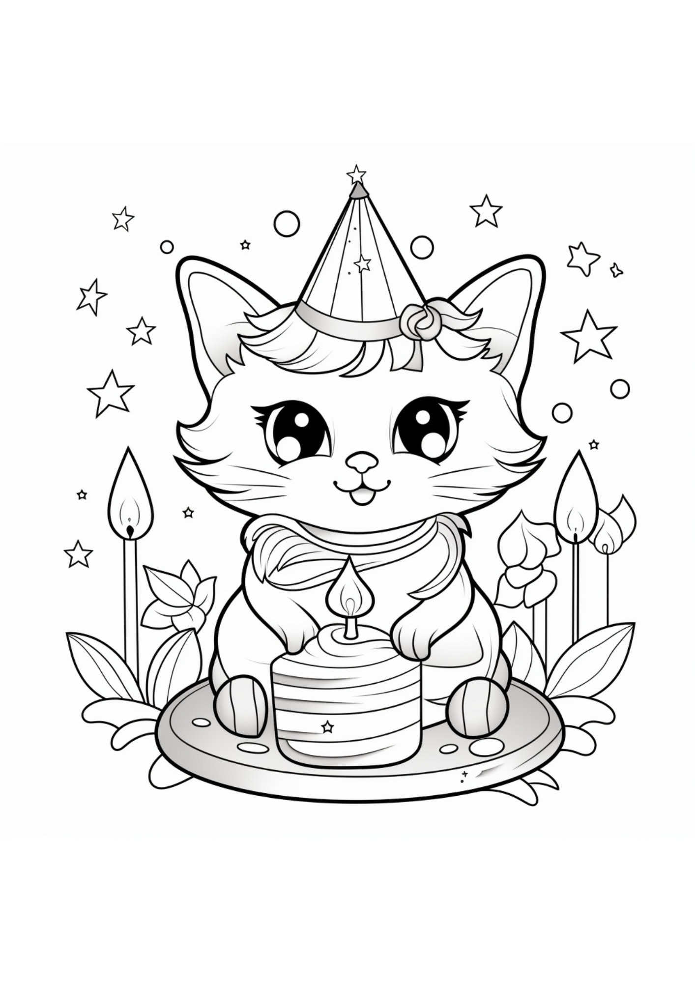 5 Printable Cute Birthday Party Coloring Pages PDF Printable Coloring Pages - Etsy