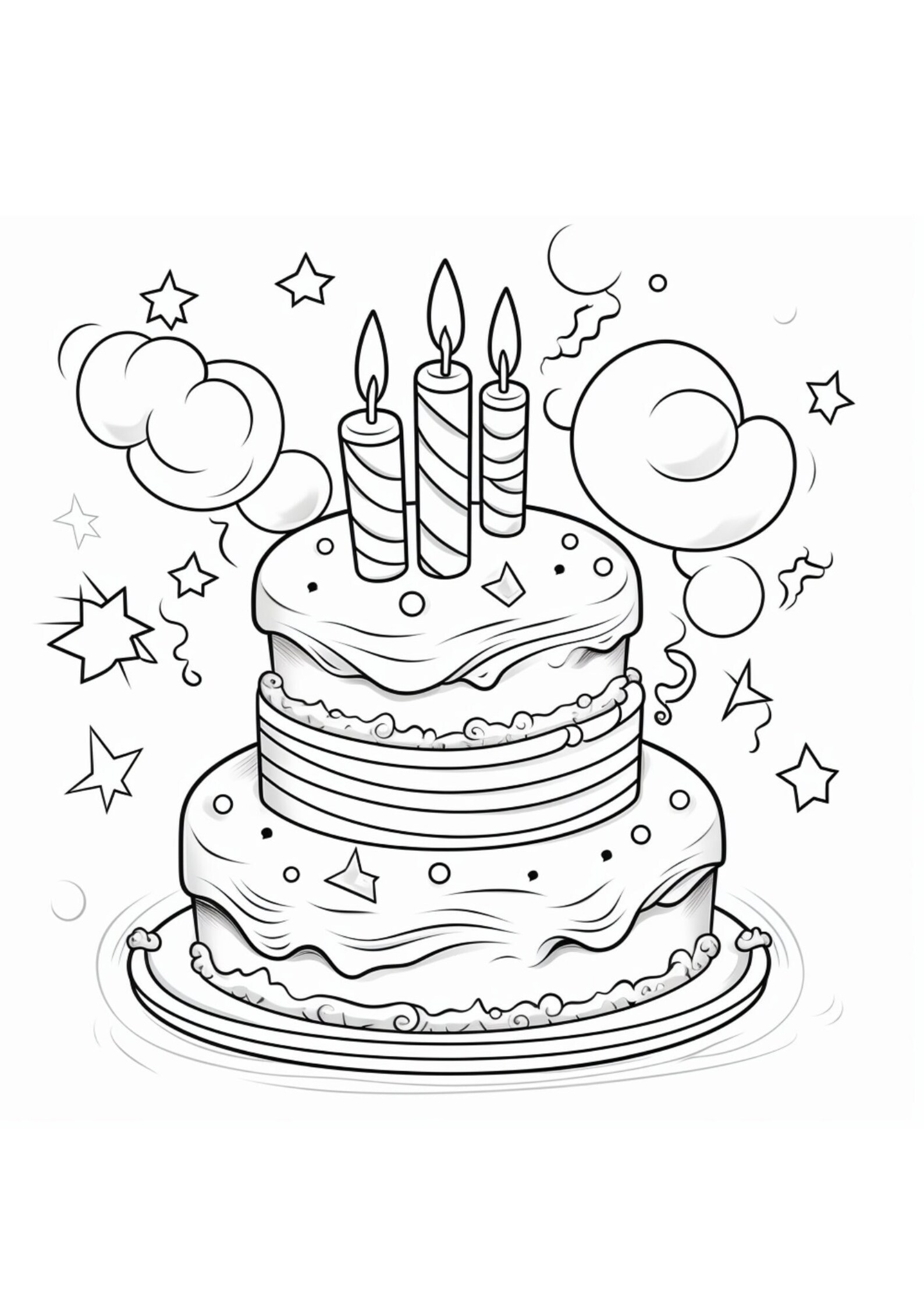 5 Printable Cute Birthday Party Coloring Pages PDF Printable Coloring ...
