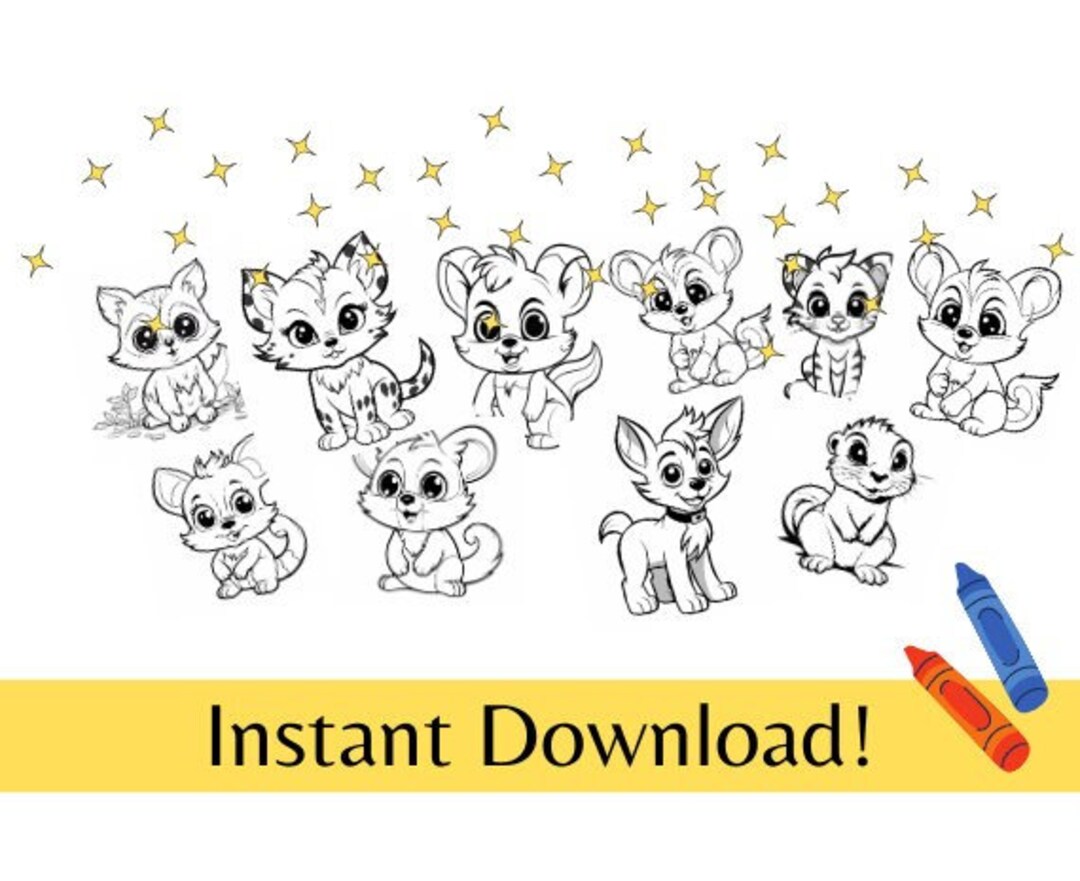 9 Printable Cute Baby Animal Coloring Pages PDF Printable Coloring ...
