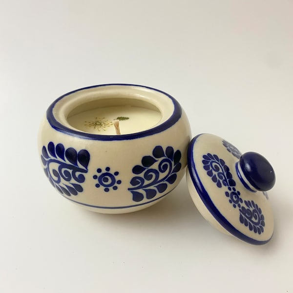 Alhajero Sol Azul Mexican Ceramic Soy Candle
