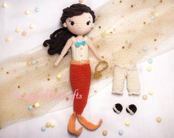 2 in 1 Melody pop haakpatroon - Zeemeermin en Casual outfit - Amigurumi - PDF Engels & Nederlands