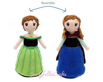 Reversible Anna crochet pattern -  Amigurumi - PDF English & Dutch