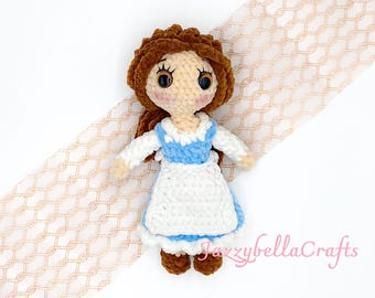 Belle in Blue Dress Plushie crochet pattern - Amigurumi - PDF English & Dutch