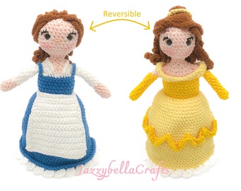 Padrão reversível de crochê Belle - Amigurumi - PDF Inglês e Holandês