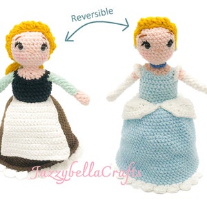 Reversible Cinderella crochet pattern -  Amigurumi - PDF English & Dutch