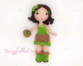 Kiera Kiwi Puppen Häkelanleitung - Amigurumi - PDF englisch und niederländisch