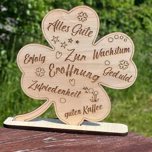 Openingscadeau, zakelijke opening als cadeau voor mannen en vrouwen - uit hout gelaserd met gegraveerde wensen of een geschenk in de vorm van geld