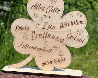 Geschenk zur Eröffnung, Geschäftseröffnung als Geschenk für Mann & Frau - Aus Holz gelasert mit gravierten Wünschen o. Geldgeschenk