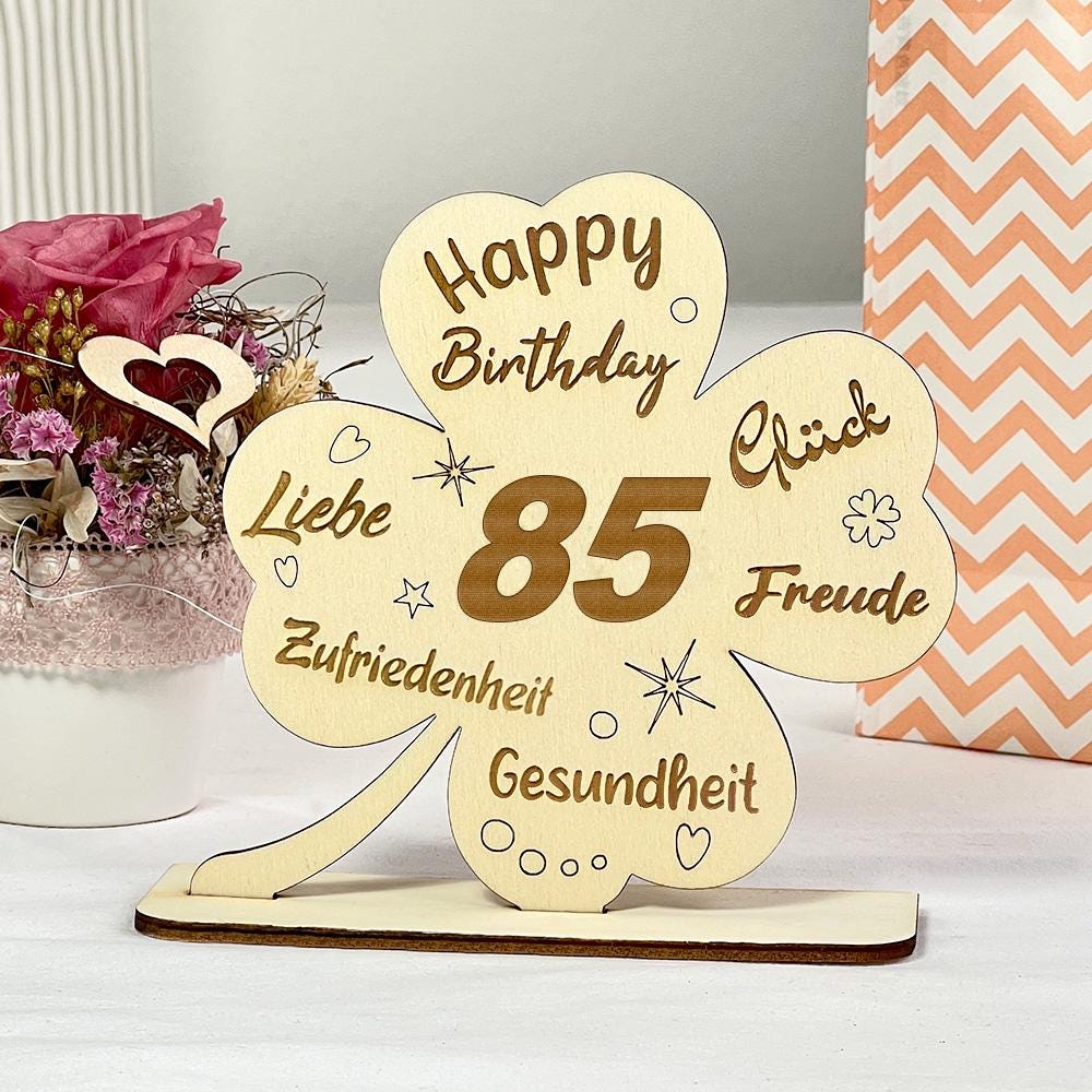 Geburtstagskarte Zum 85. Für Frauen – Goldfolie & Kuchen-Design, 15 X 15 Cm