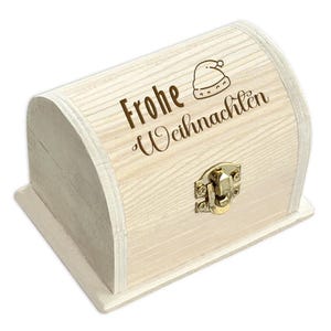 Geldgeschenk kleine Schatztruhe "Frohe Weihnachten" als Weihnachtsgeschenk Kleingeschenk,  Gutscheine und Geldscheine von 5,- bis 200,- Euro