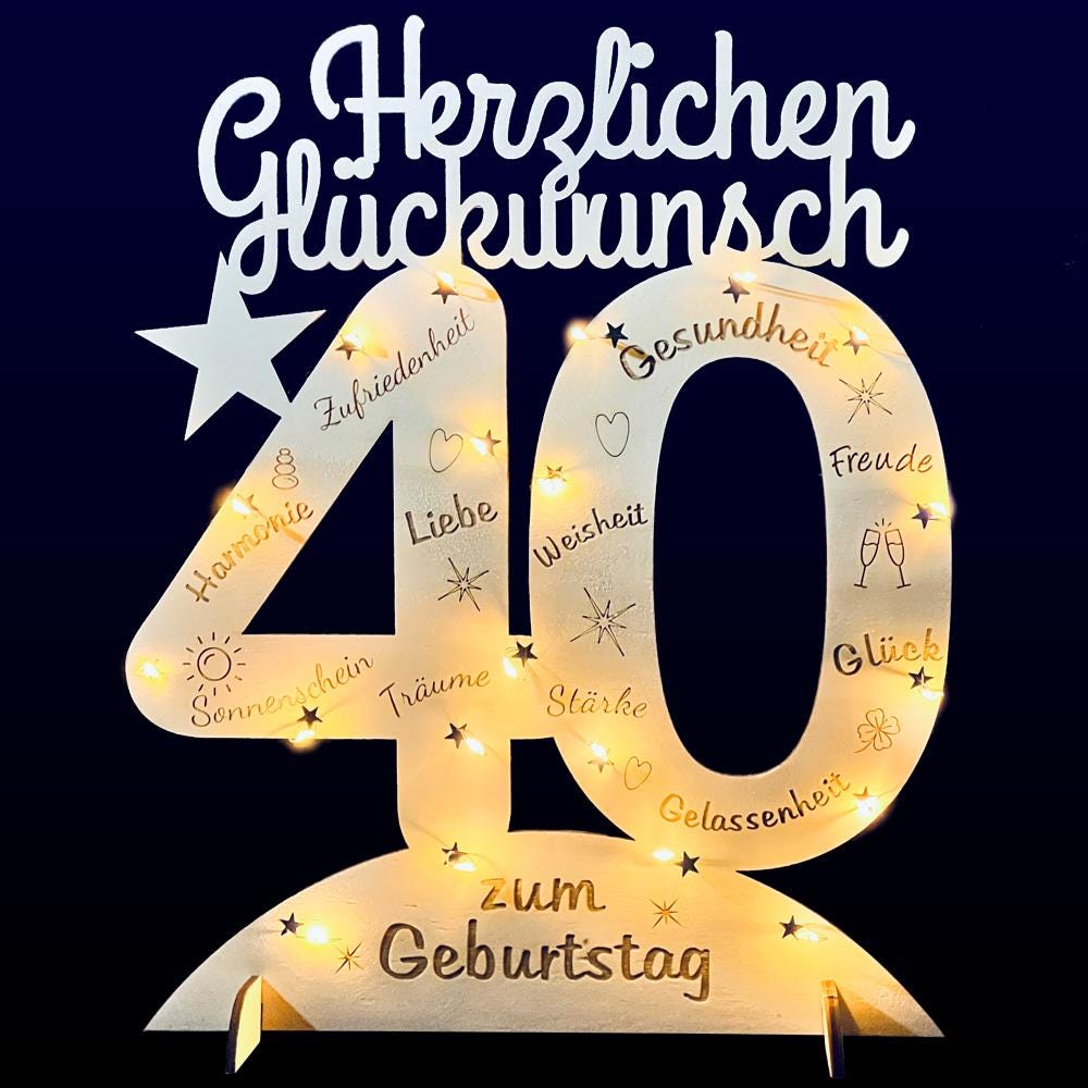 BAZLJY Geburtstagskarte Zum 40. Aus Edelstahl – Lasergraviert, Personalisierbar & Langlebig