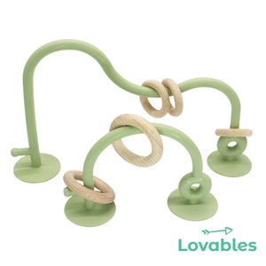 Silicone Highchair Toy Baby Highchair Toy Infant Highchair Toy Educational Toy Gifts for Baby Suction Silicone Toy Baby Abacus Olive