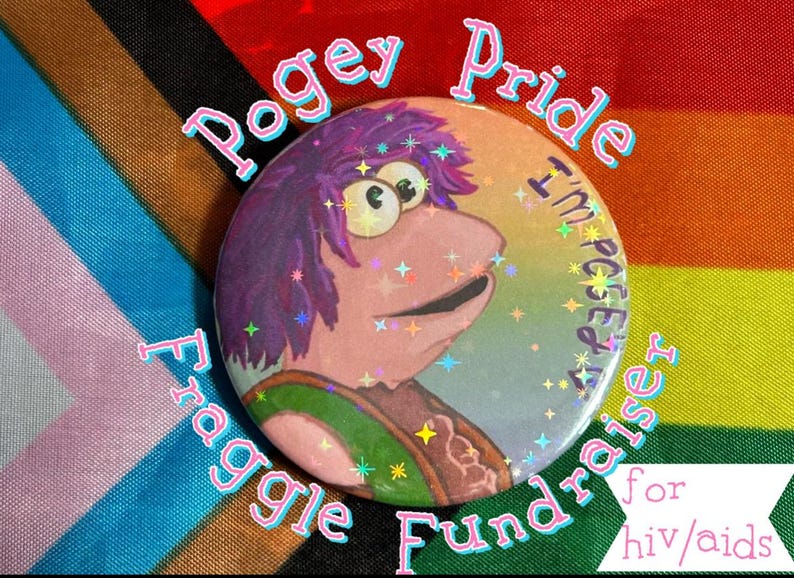 Poagy Pogey Pride Fraggle Fundraiser Button for HIV/AIDS - Etsy