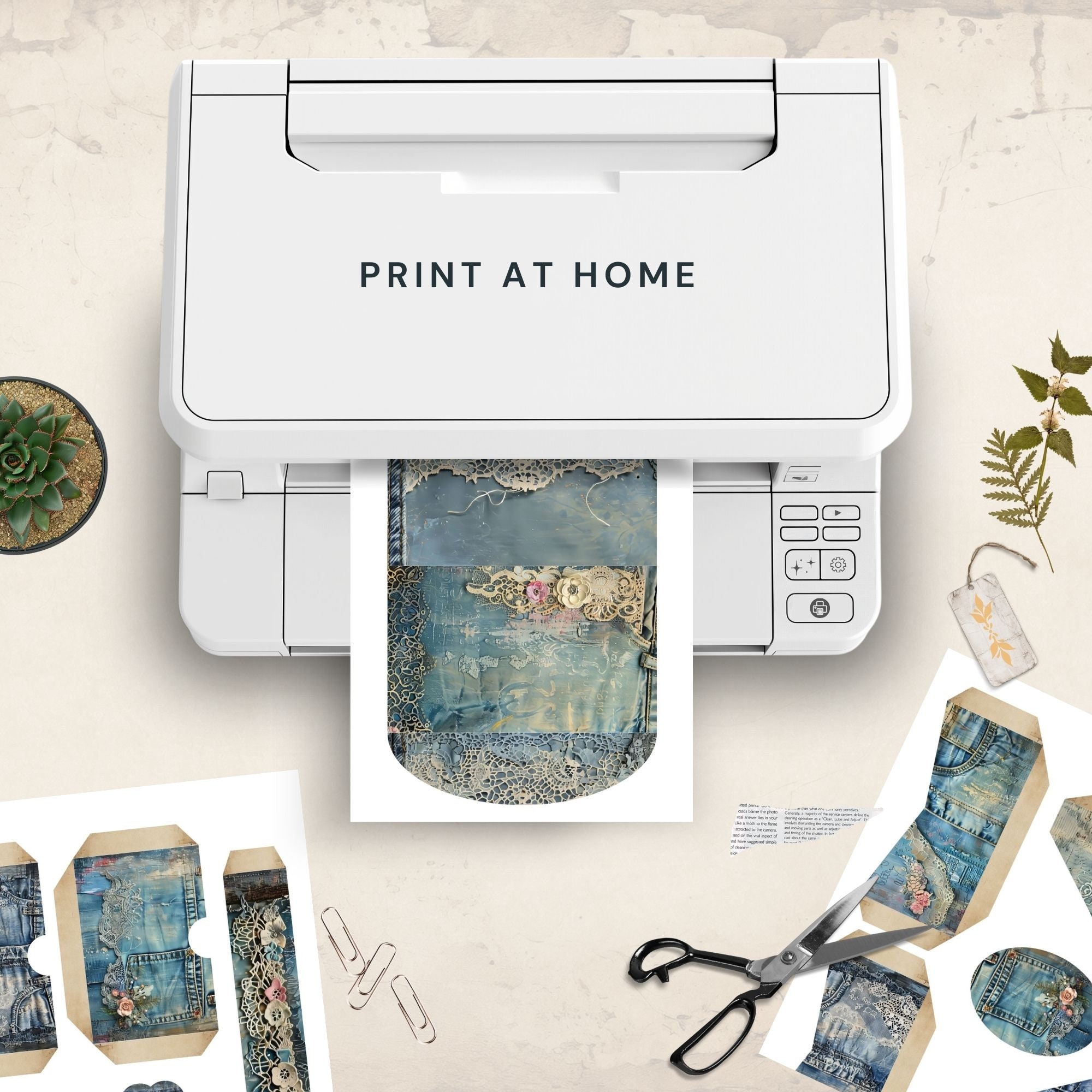 Junk Journal Download Denim and Lace Folios | Old Denim | Folio Kit ...