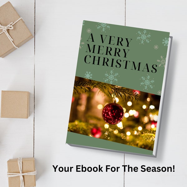 Christmas ebook, xmas magazine, festive guide, INSTANT DOWNLOAD, holiday season, printable christmas book, xmas ebook, cream and green,