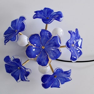 Wall light with blue flowers