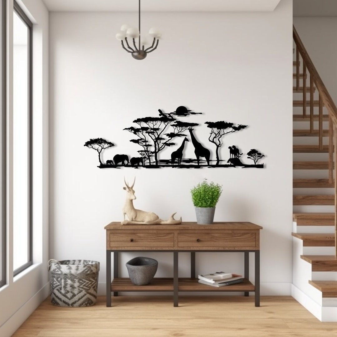 African Metal Wall Art, Metal Wall Decor, African Animals, Wall