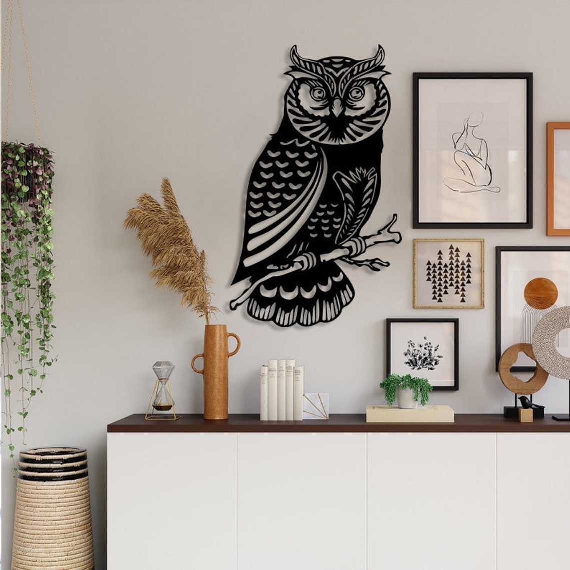 Metal Owl Wall Art Metal Wall Decor Owl Bird Panels Wall Etsy
